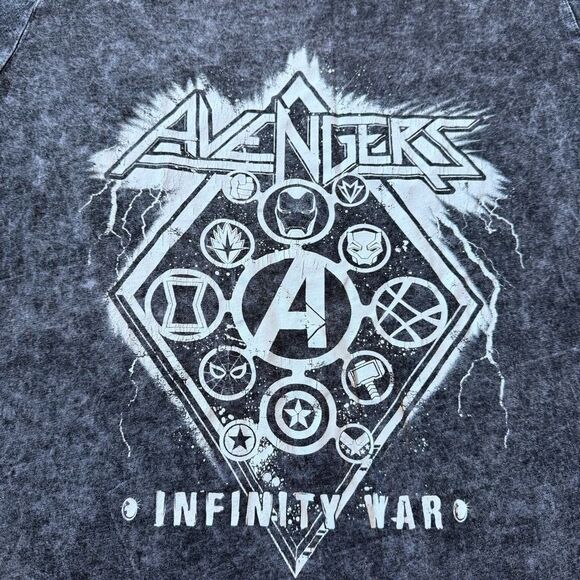 Sz Large Dark Grey Distressed Band Tee featuring Marvel’s Avengers Disney - Picture 2 of 8
